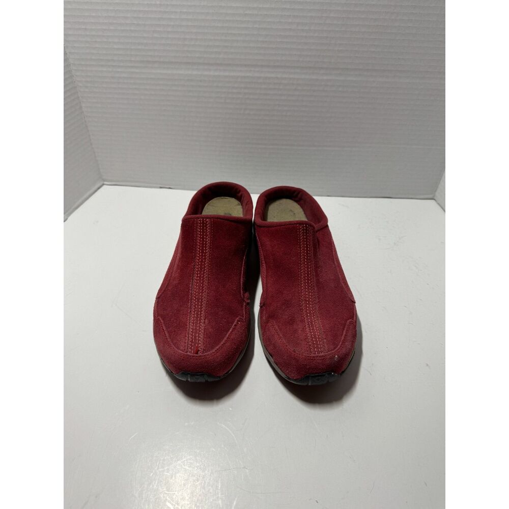 Easy Spirit Estamra Red Suede Comfort Slip On Mule Clog Shoes Women 7.5 M